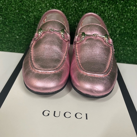 Gucci pink metallic horsebit loafers size 28 - Picture 3 of 12